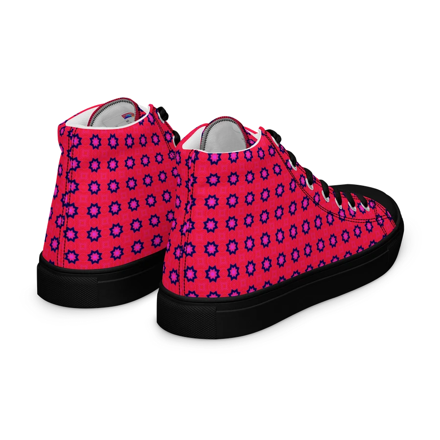 Abstract Red Ladies Canvas Shoes High Tops product image (25)