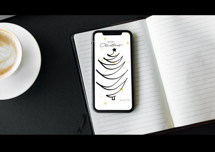 Foldable Christmas card, minimalistic Christmas tree product image (2)