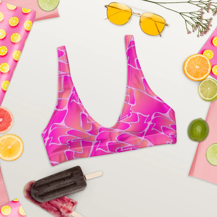 Crazy Paving Pink Pattern Padded Bikini Top product image (6)