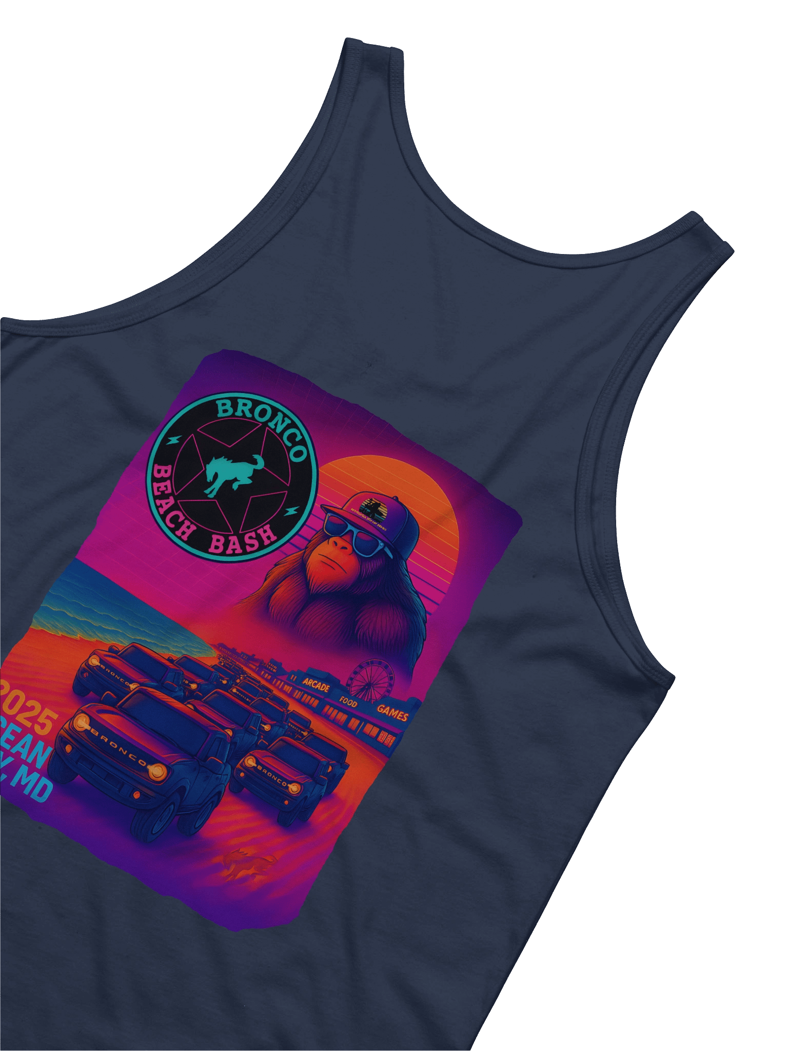 2025 Bronco Beach Bash Ocean City / Destination Bigfoot Bronco Collab | Full Frontal Bella+Canvas Jersey Tank (Multiple Colors Available) product image (43)