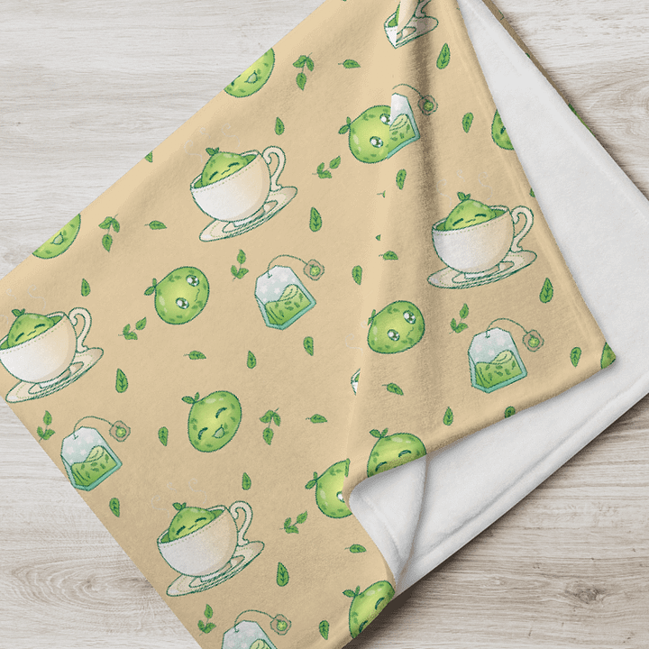 Green Tea Slime Throw Blanket Gold product image (1)