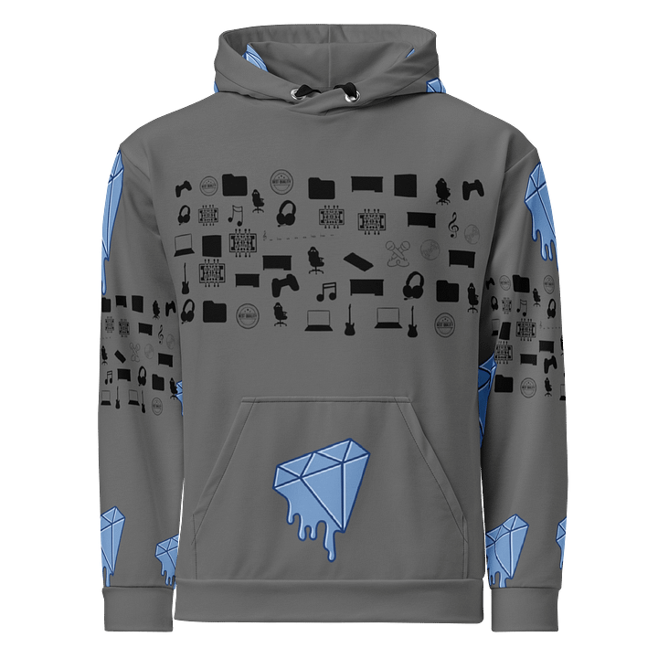 Grey Vlog Academy All-Over Print Recycled Unisex Hoodie product image (1)