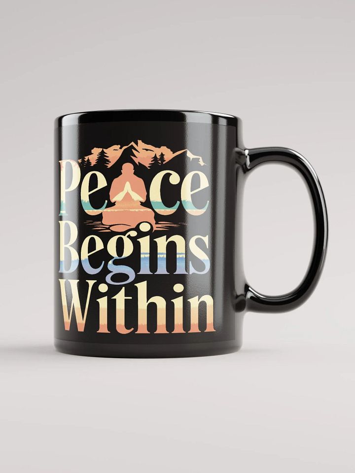 "Peace Begins Within" #Motivational Glossy Black Mug product image (1)