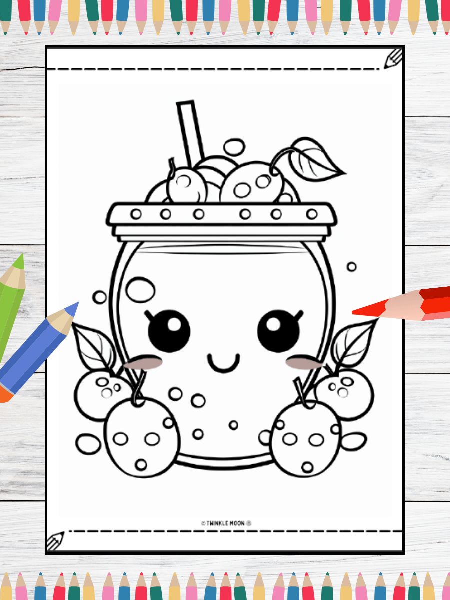 20 Cute Kawaii Coloring Pages#4 (PDF Coloring Pages) product image (4)
