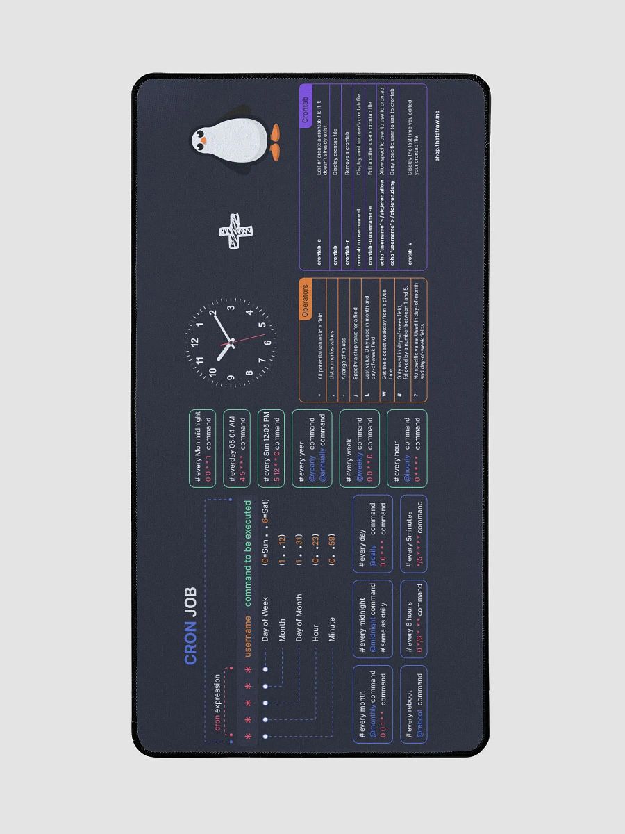 Large Linux cron jobs desk mat product image (3)