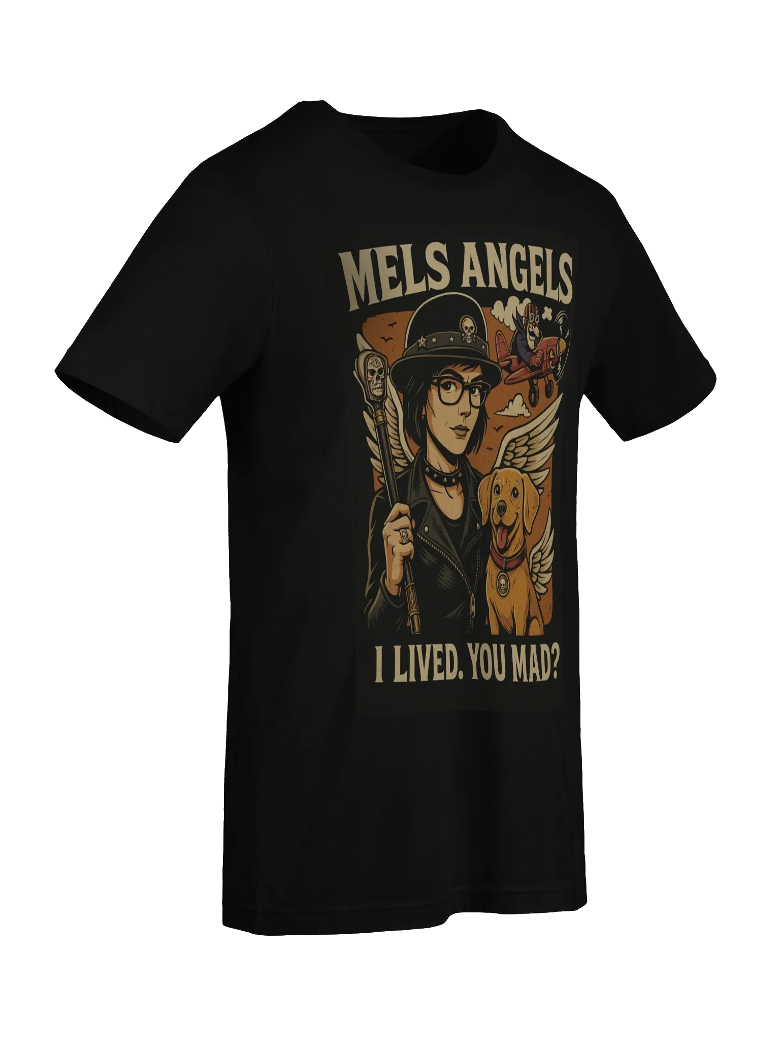 Original design- Mel’s Angels “I Lived. You Mad?” T-Shirt – Bella+Canvas Unisex Graphic Tee, Road-Worn Survivor Series product image (10)