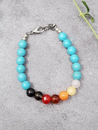 Flow & Freedom Bracelet – Blue Howlite, Carnelian, Jade & Quartz Energy Alignment Jewelry product image (3)