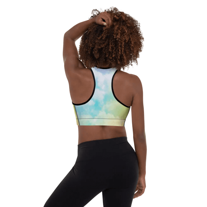 Blur cloud rainbow Design Padded Sports Bra - v5 product image (1)