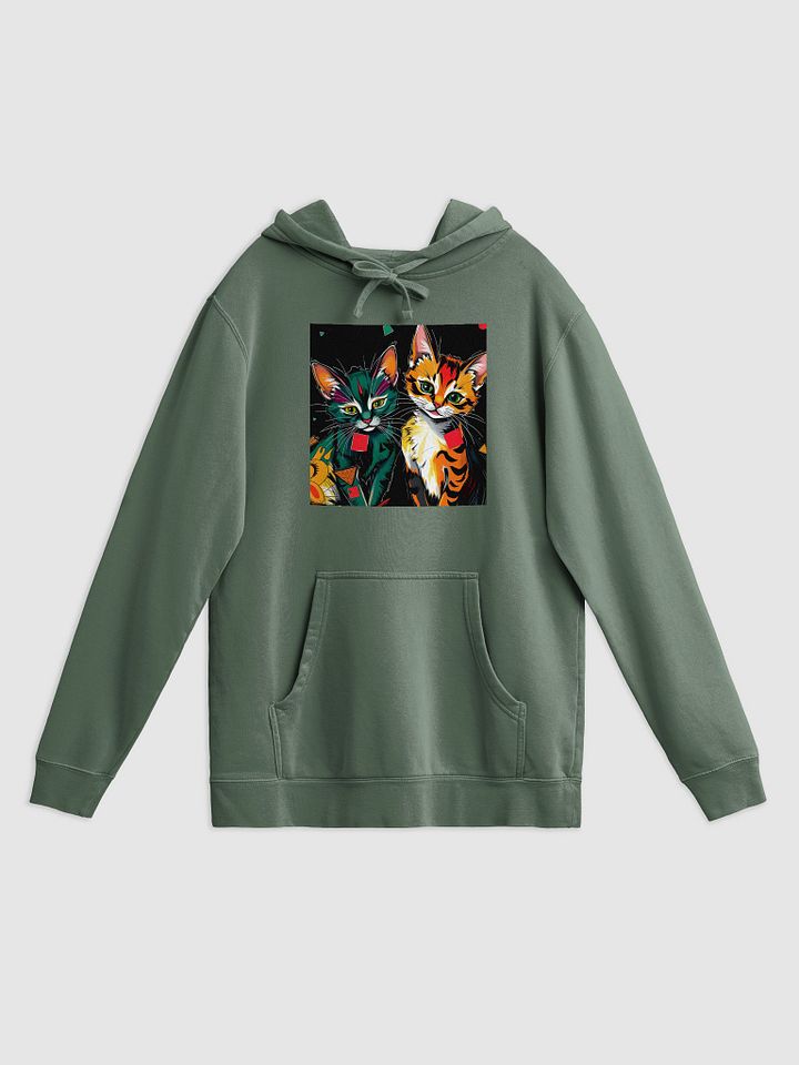 Early 1900s neo impressionism x abstract kittens Vintage Washed Pigment-Dyed Hoodie Set product image (1)
