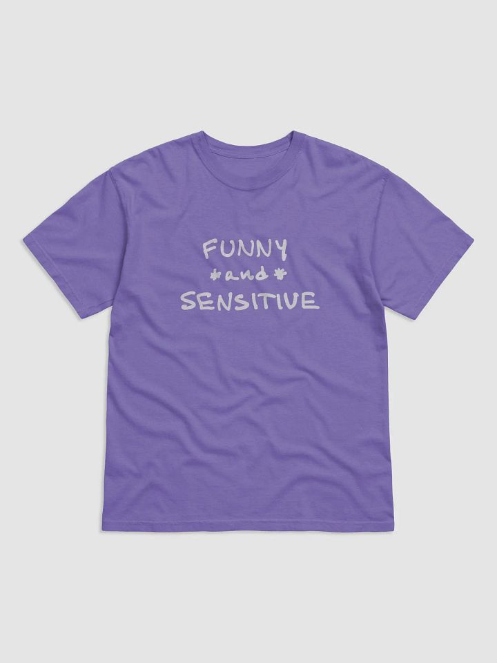FUNNY *and* SENSITIVE (white design) garment-dyed tee product image (30)