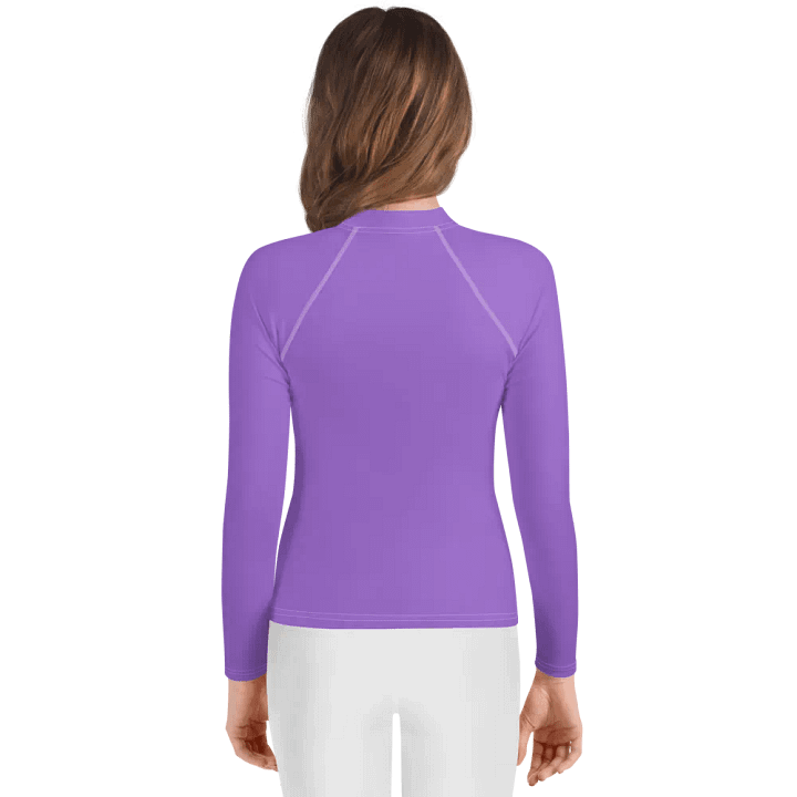 Youth Plain Color Amethyst Rash Guard product image (2)