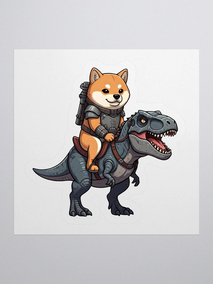 Nova Inu T-rex Rider Kiss-Cut Sticker product image (1)