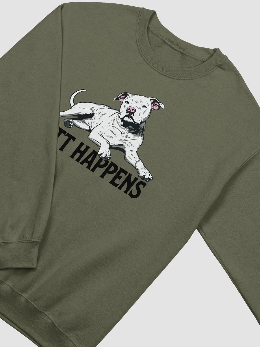 Pitt Happens Sweatshirt of a Pitbull Terrier(White) | Funny Shirt for Pittie and Staffy Paw-rents product image (16)