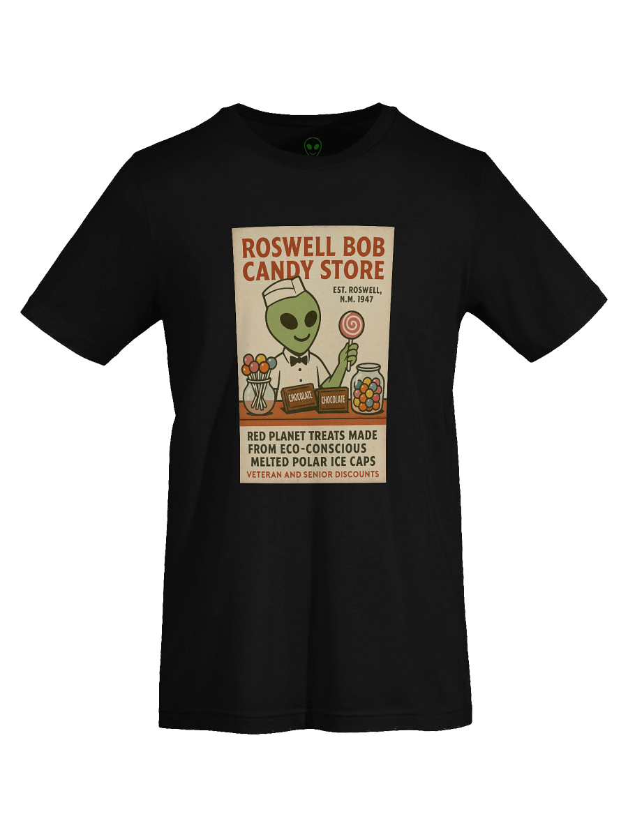 Candy Store Roswell Aliens 1950's Retro Poster Unisex T-Shirt product image (68)