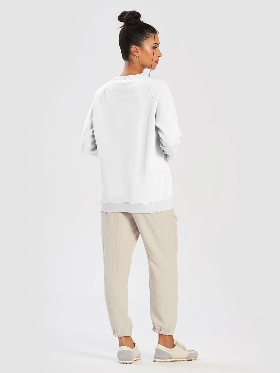 Plain Color White Raglan Sweatshirt product image (4)