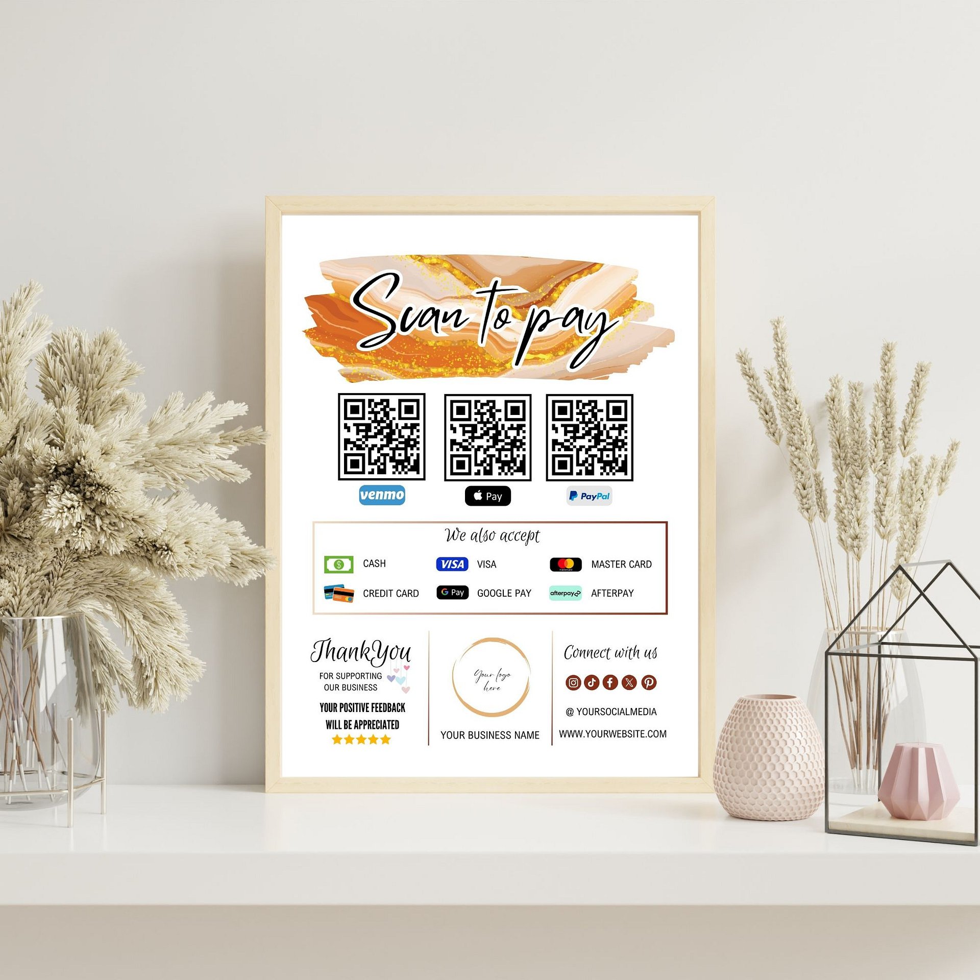 Phoenix - Scan To Pay QR Code Sign Template product image (6)