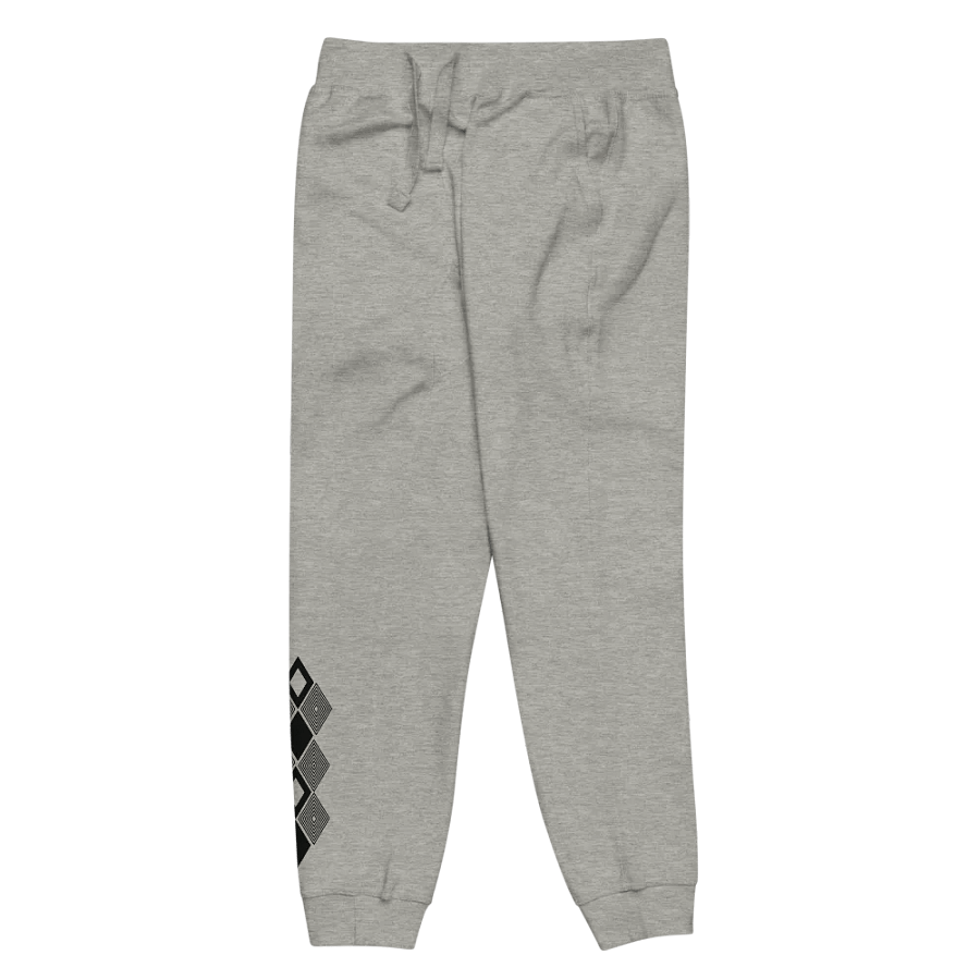 Black and white triangle design fleece joggers product image (5)