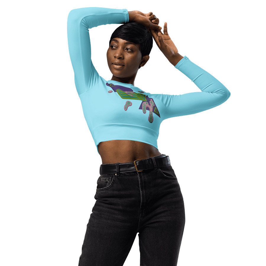 Shape Shenanigans Blue Long Sleeve Crop Top product image (4)