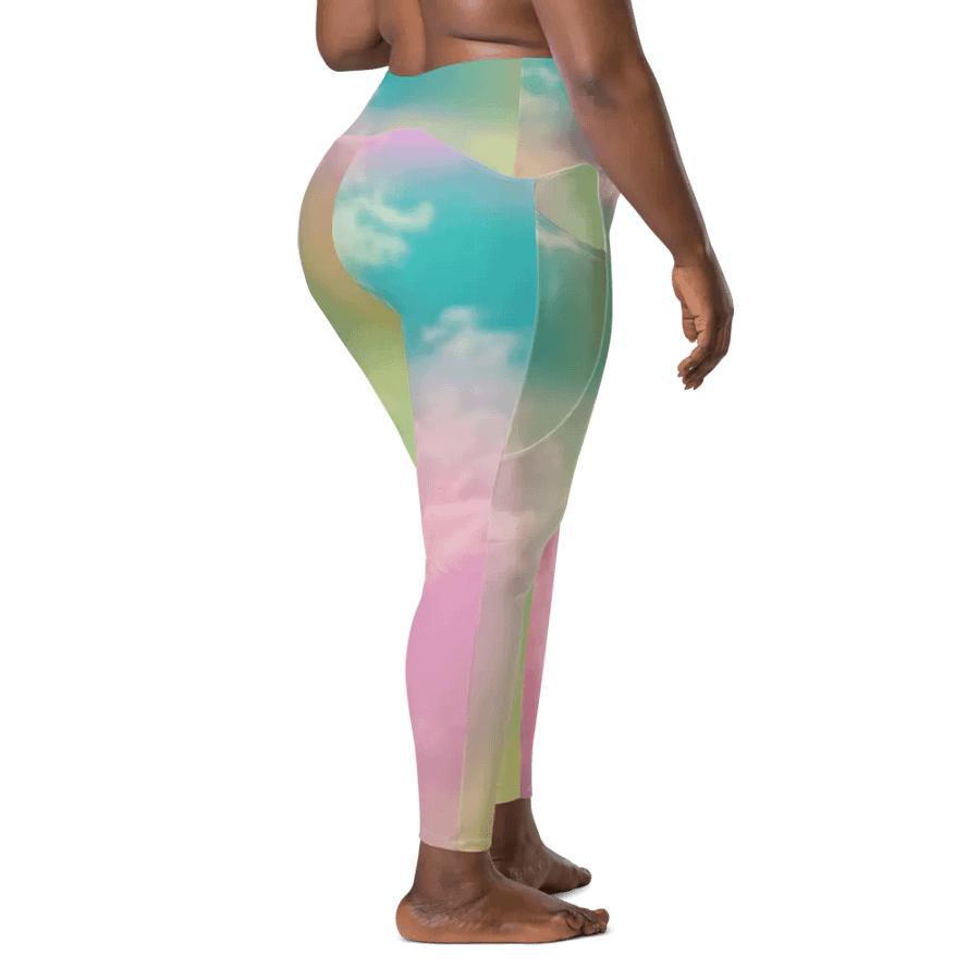 Blur cloud rainbow Design Leggings with Pocket - V11 product image (3)
