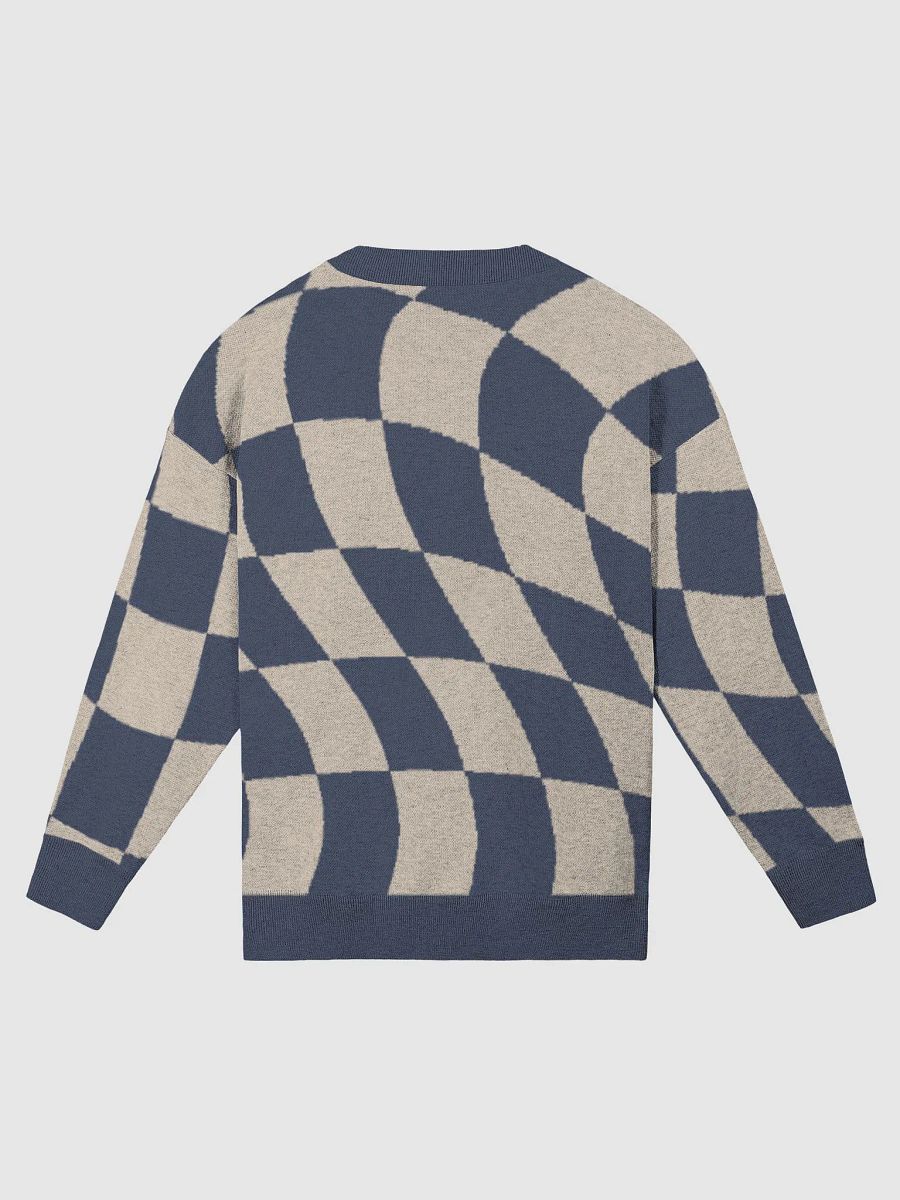 Navy Checkerboard Knit Sweater product image (1)