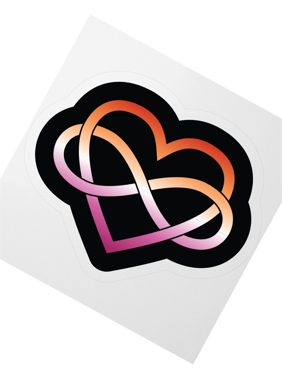 Lesbian Pride Gradient Polyamory Infinity Heart Sticker product image (6)