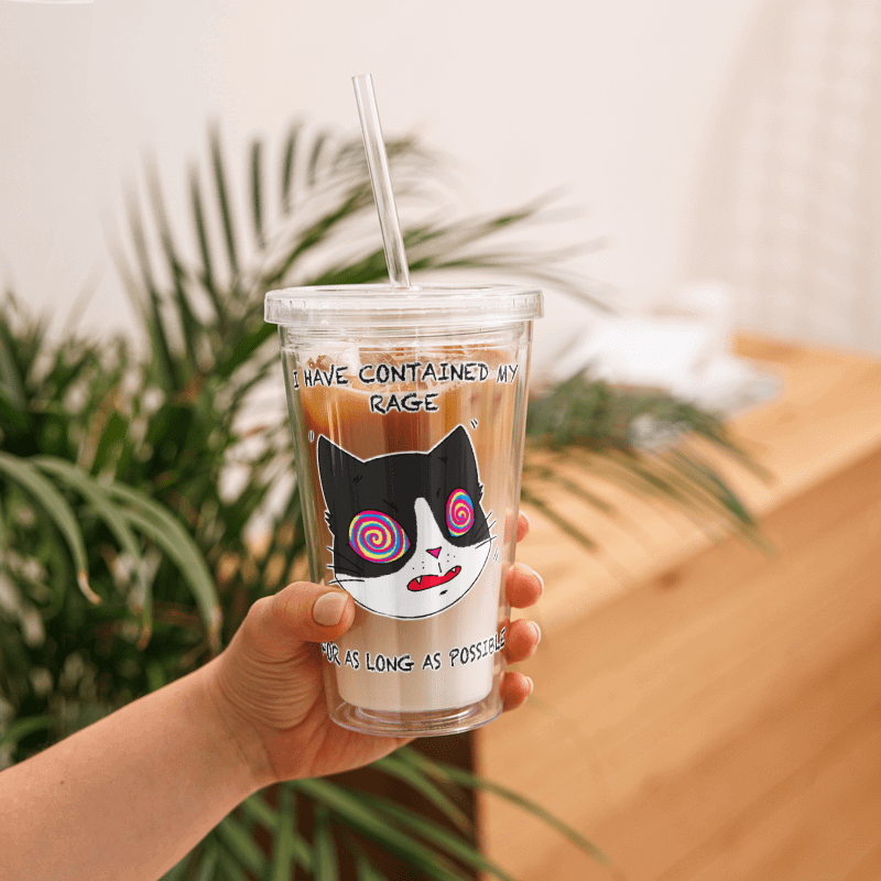 Rage Cat Clear Plastic Tumbler product image (5)