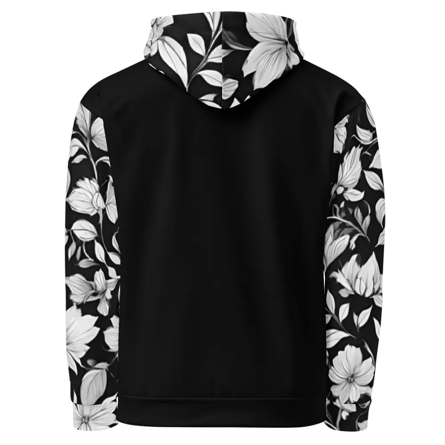 Elegant Monochrome Floral Unisex Hoodie product image (2)