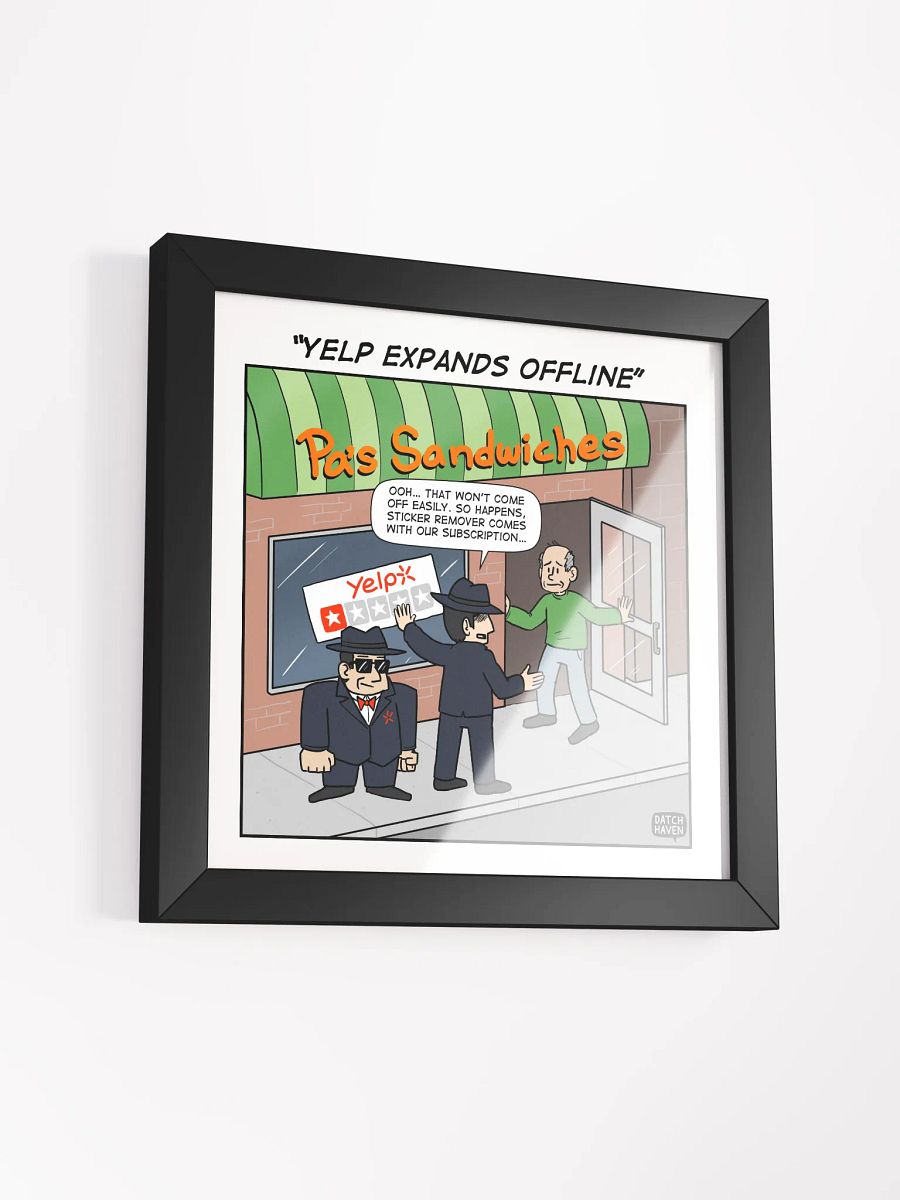 "Yelp expands offline" framed poster (10″×10″) product image (3)