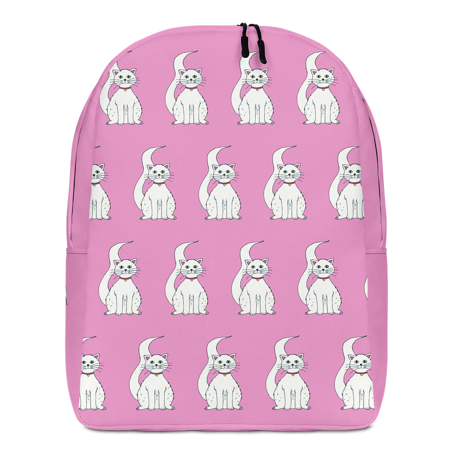 White Cat (art by Dina R.) acrylic painting - Backpack product image (1)