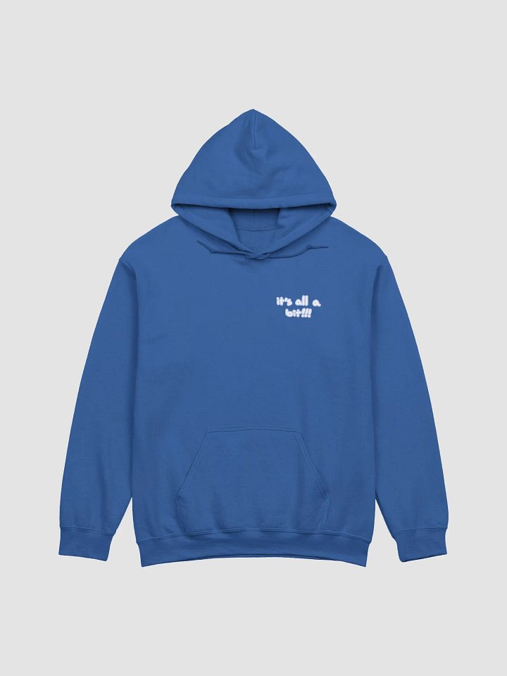 “It’s all a bit!!!” (sm. lined design, #BDCAEF) classic hoodie product image (68)
