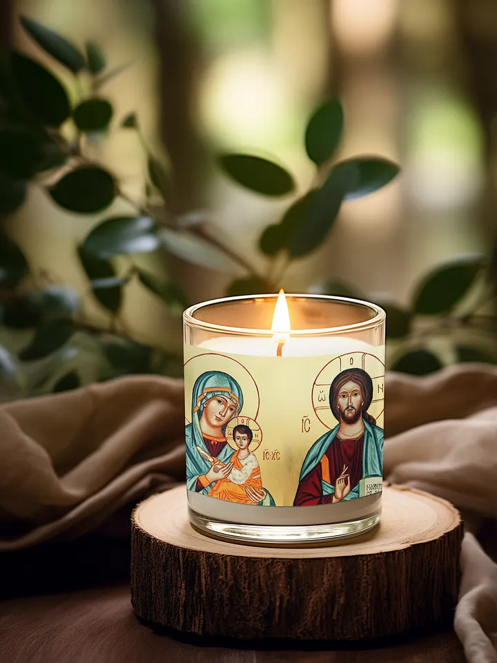 Christ & Theotokos Soy Wax Candle – A Divine Glow product image (1)