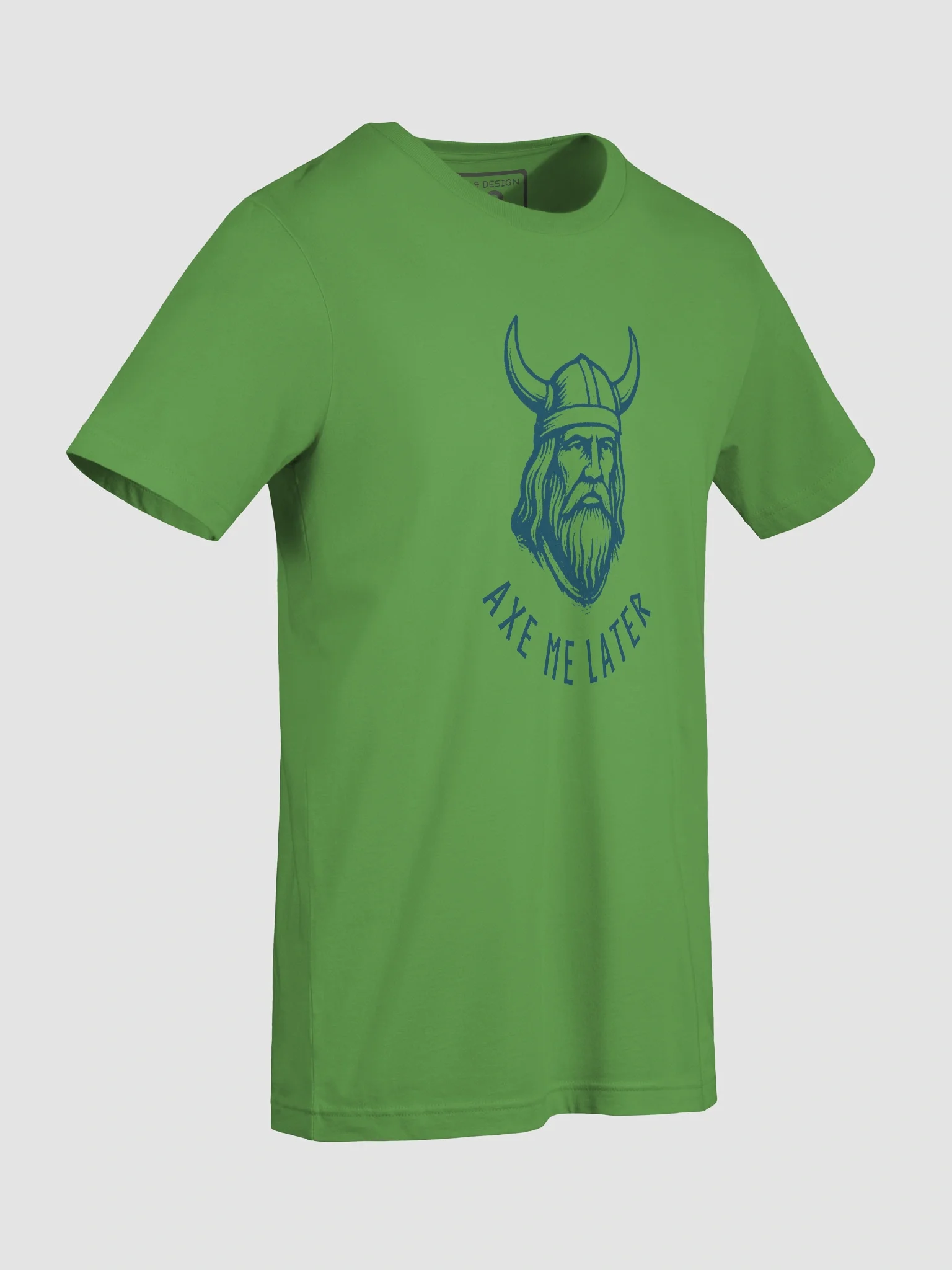 Monochrome Fury – Viking War Chief Tee Description: "Axe Me Later" product image (9)