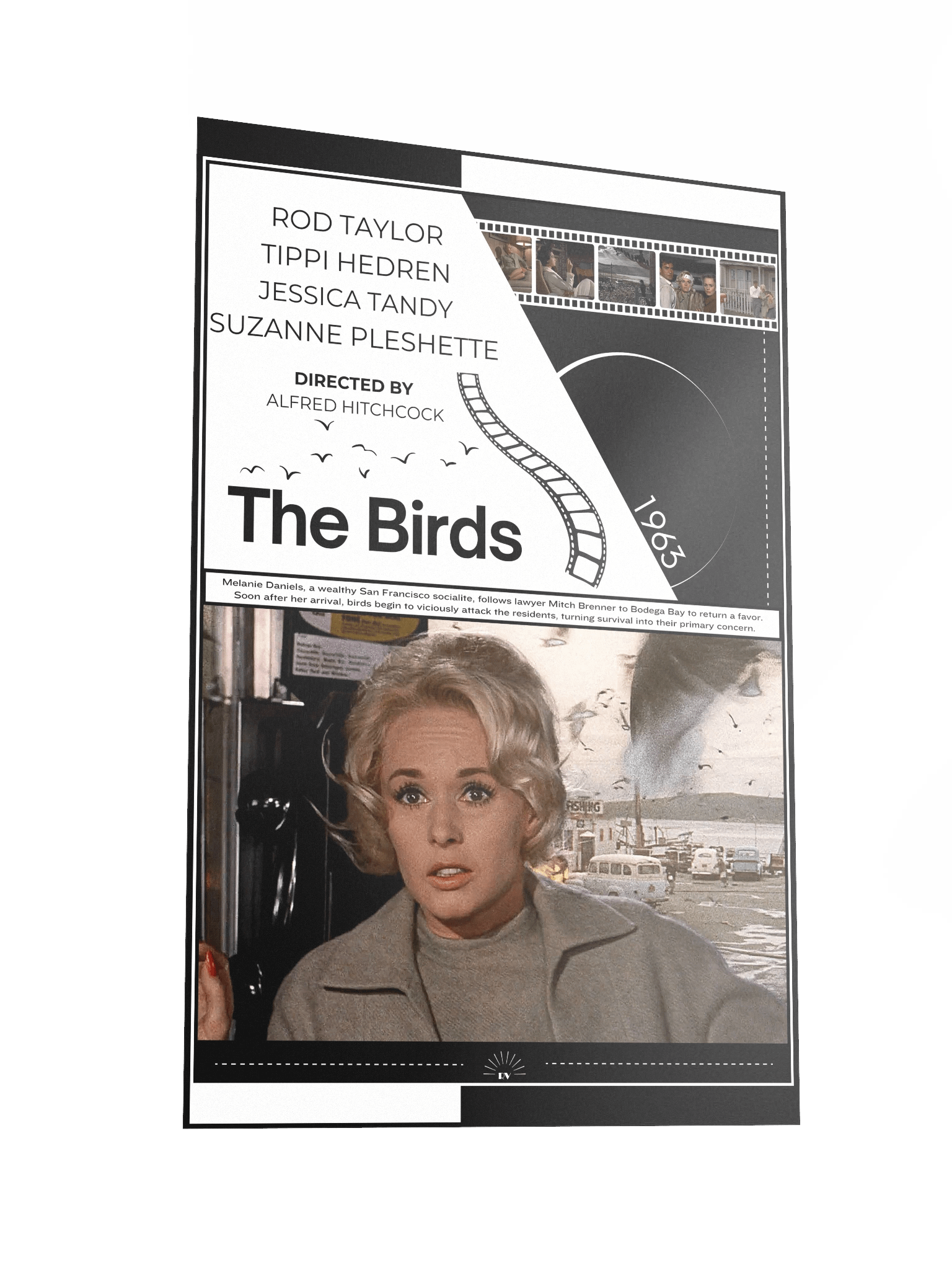 The Birds with Tippi Hedren and Rod Taylor 1963 | Movie Poster | 12x18 Wall Art product image (2)