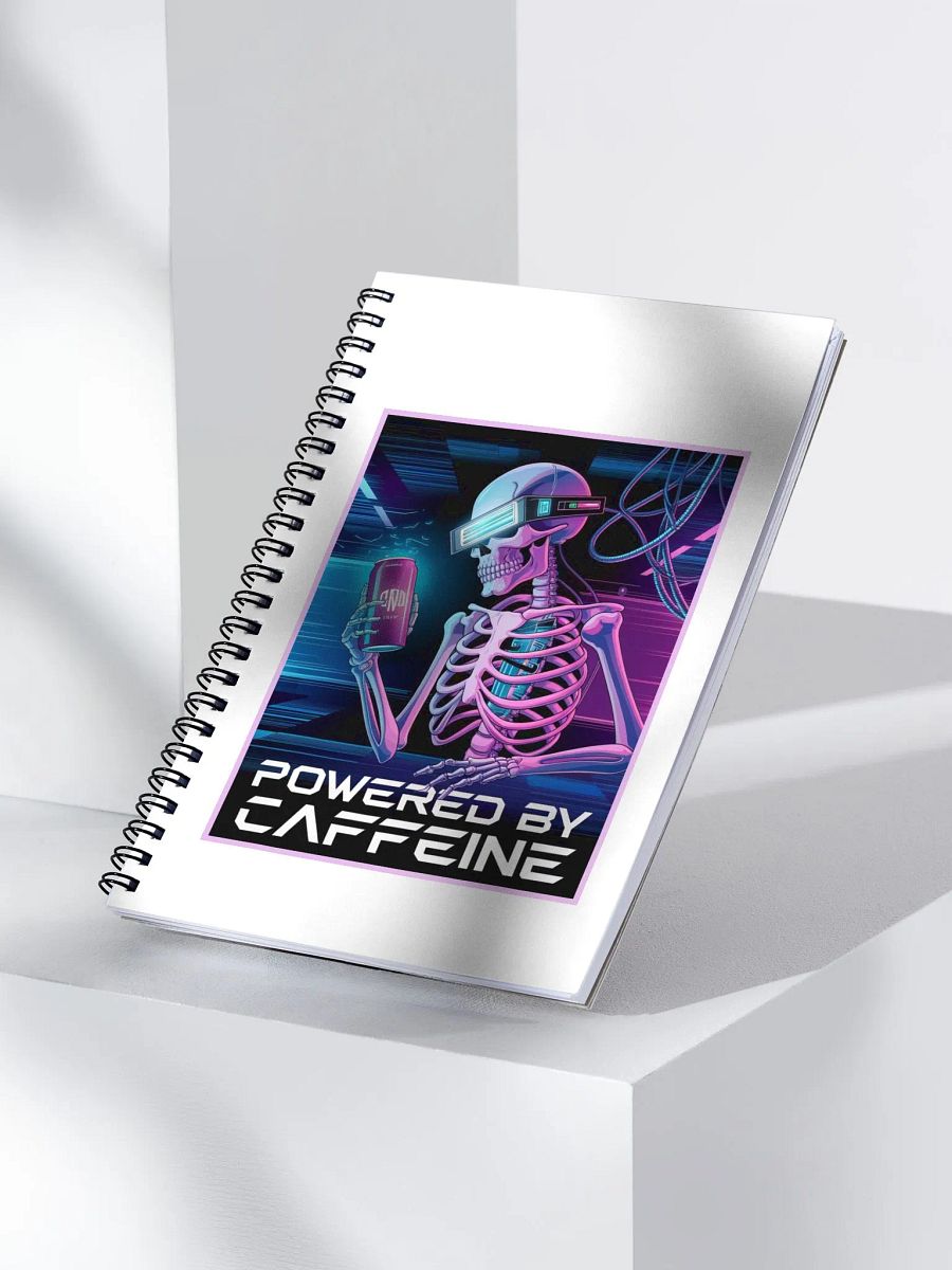 "POWERED BY CAFFEINE" Spiral Notebook 140 sheets product image (3)