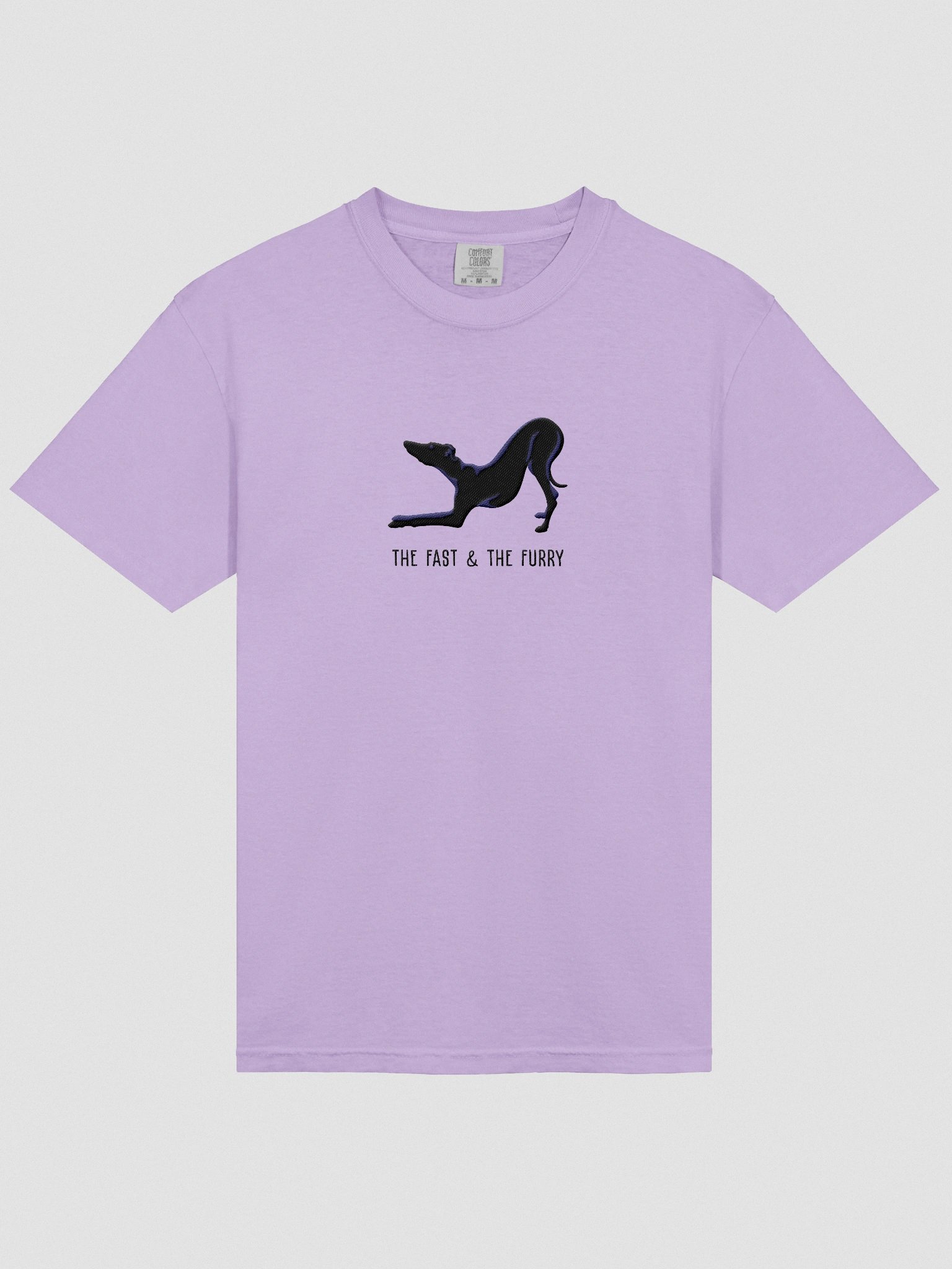 The Fast & The Furry T-Shirt(Embroidered) of an Italian Greyhound(Black) product image (6)
