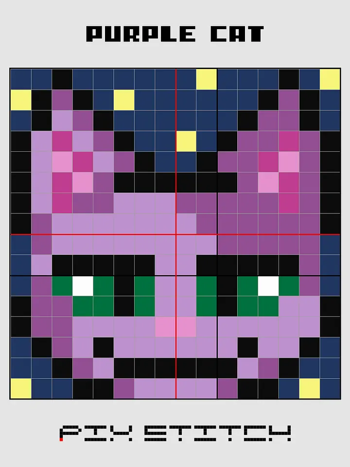 Purple Cat Pixel Art product image (2)