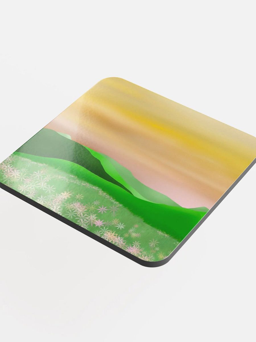 Floral Grass Meadow Sunset Coffee Coaster product image (4)