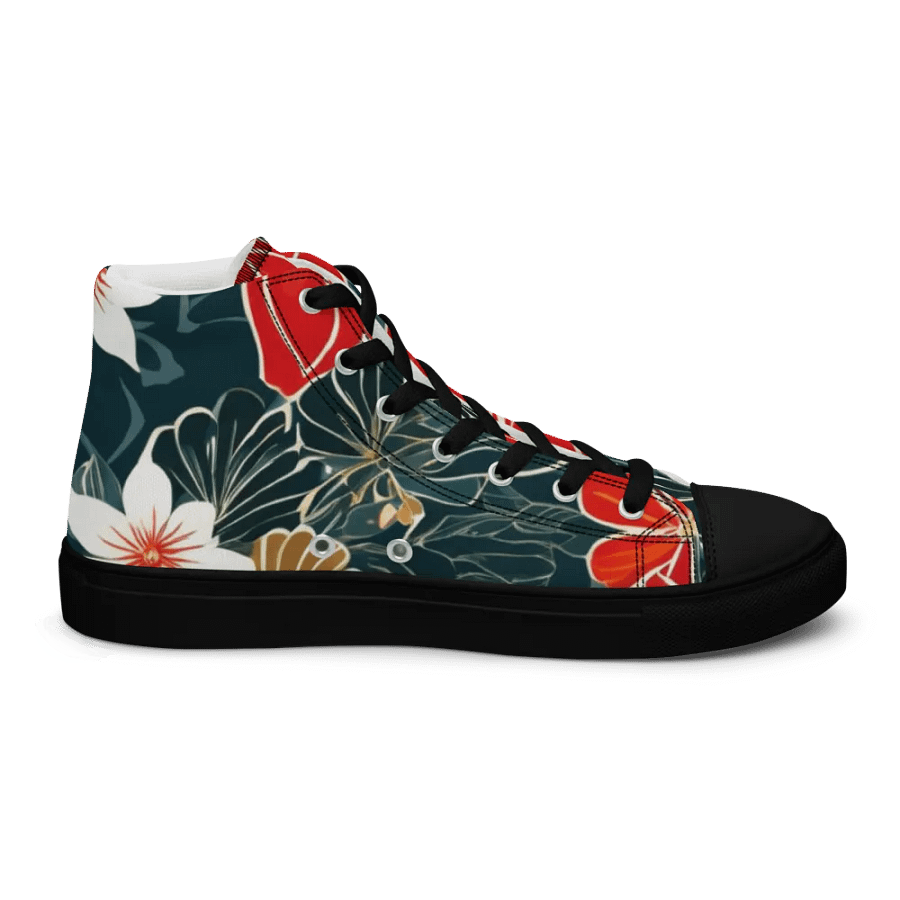 Red Flowers Women's High Top Shoes product image (8)