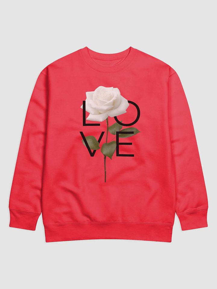 'Love' White Rose Cotton Premium Sweatshirt product image (1)