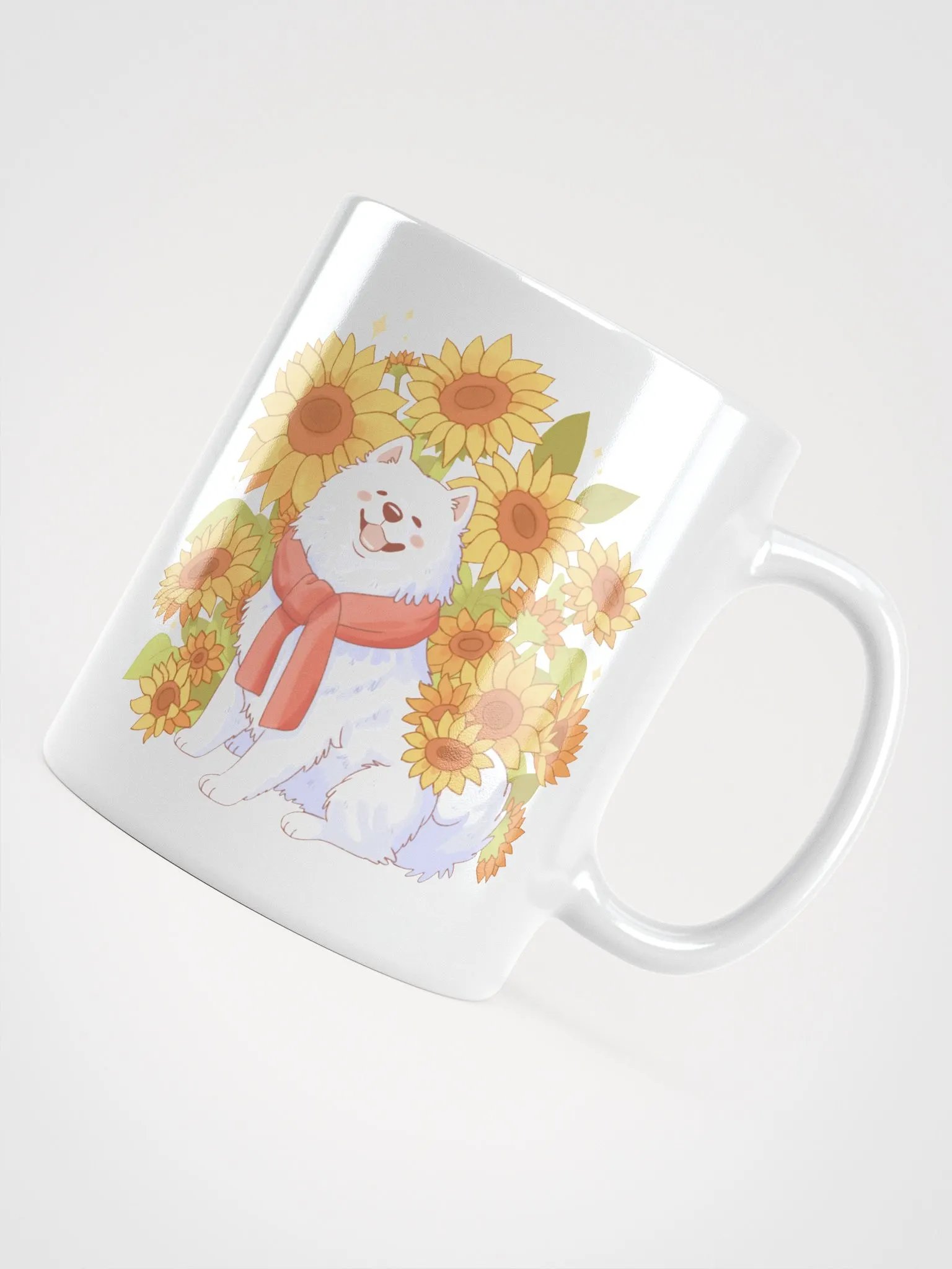 Sunflower Samoyed Pup Double Vision Mug product image (4)