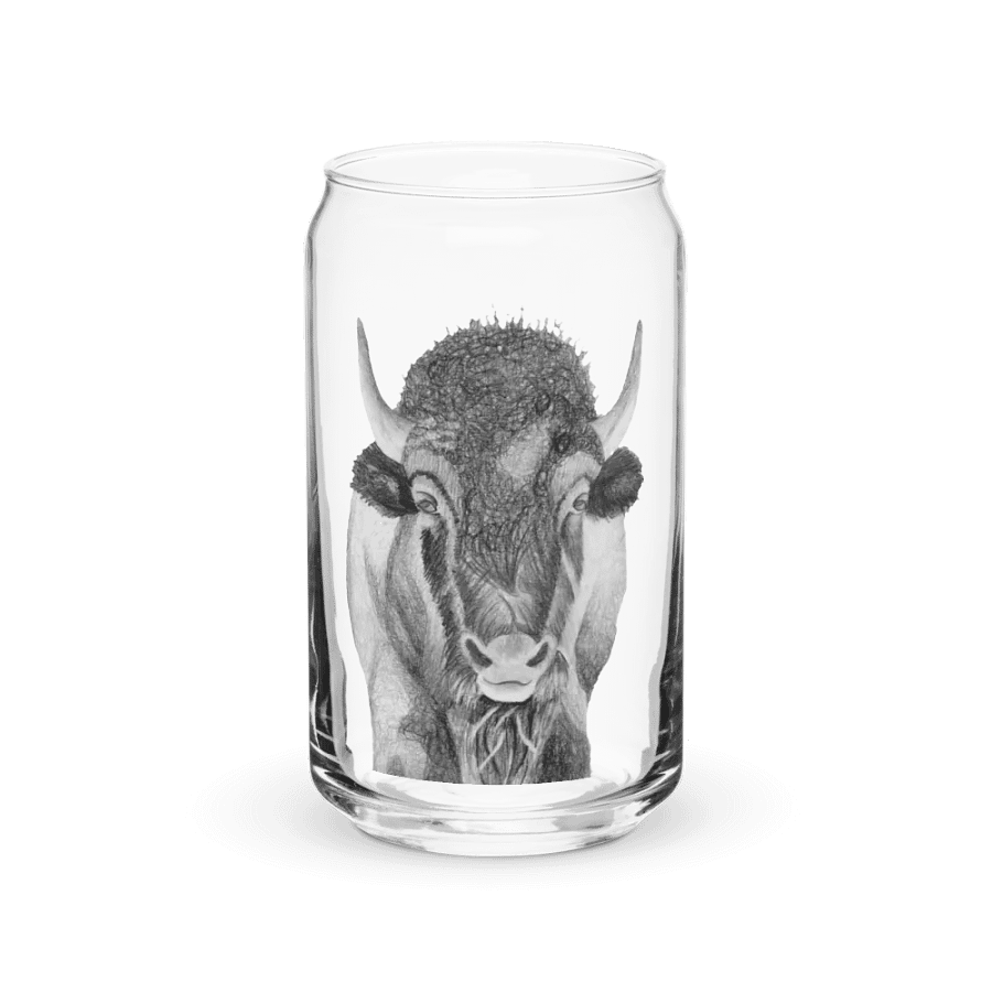 Bison Drawing Glass Can Cup product image (2)