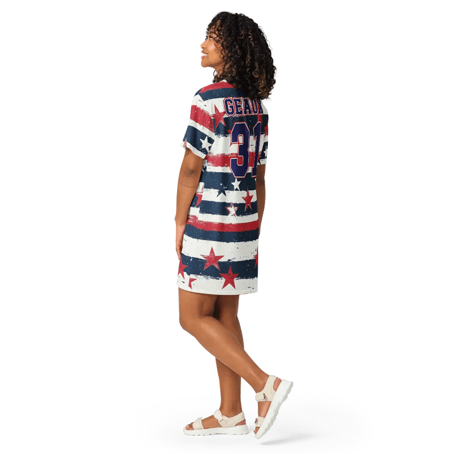 Geaux 31 (On Back) - Vintage Patriots (Stars & Stripes) T-Shirt Dress product image (11)