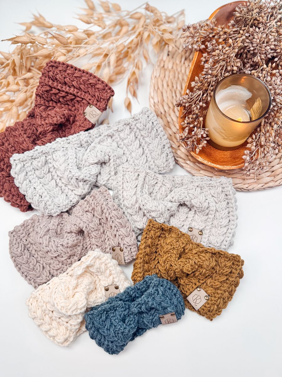 Twisted Wheat Ear Warmer Pattern product image (5)