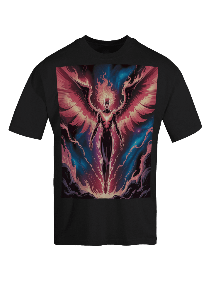 Dark Phoenix Stellar Blaze Oversized Faded T-Shirt – Inferno Wing Ascent product image (1)