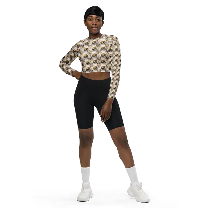 BTC Long Sleeve Crop Top white 1 product image (1)