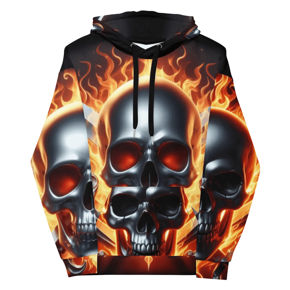 Fiery Skull Swords - Unisex Skull Hoodie #24 product image (12)