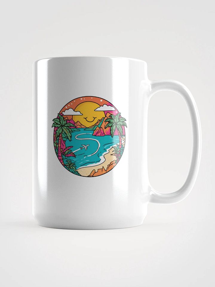 White Glossy Mug | AI Design Travel Icon product image (1)