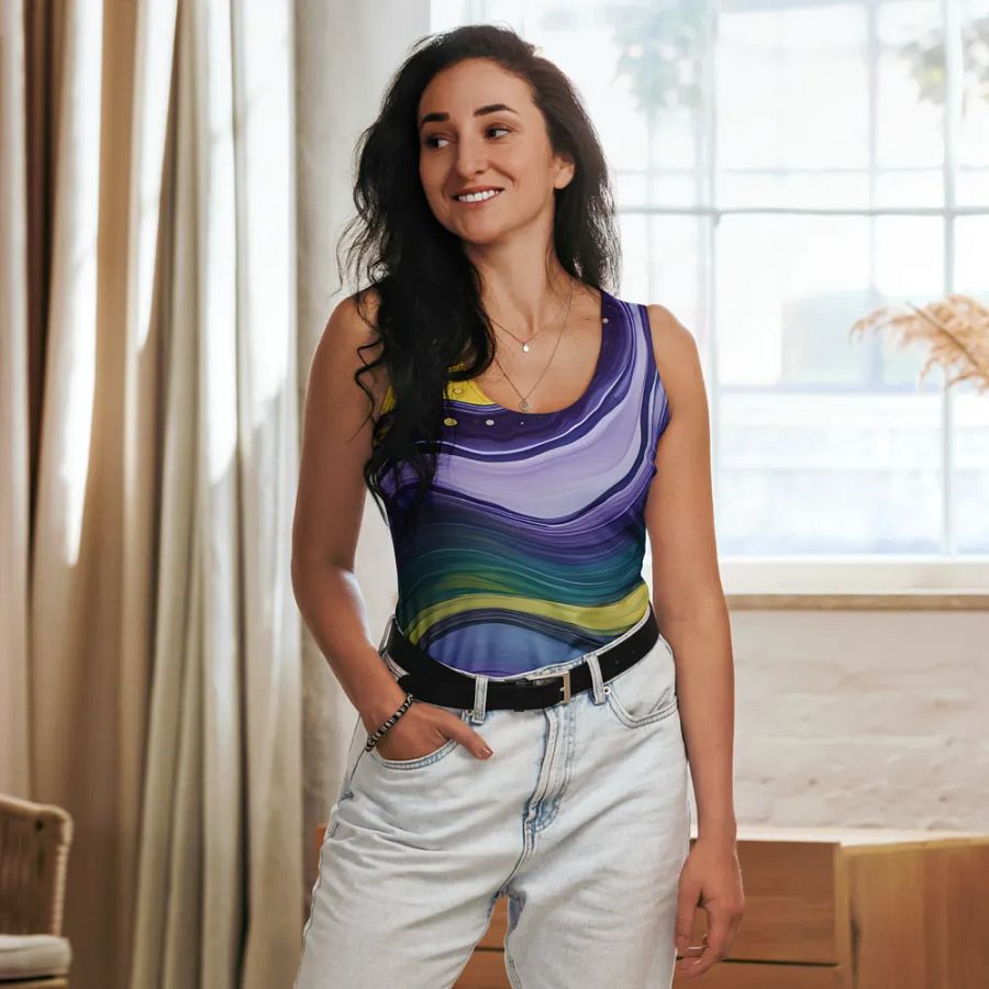 Cosmic Harmony Fluid Art Tank Top product image (8)