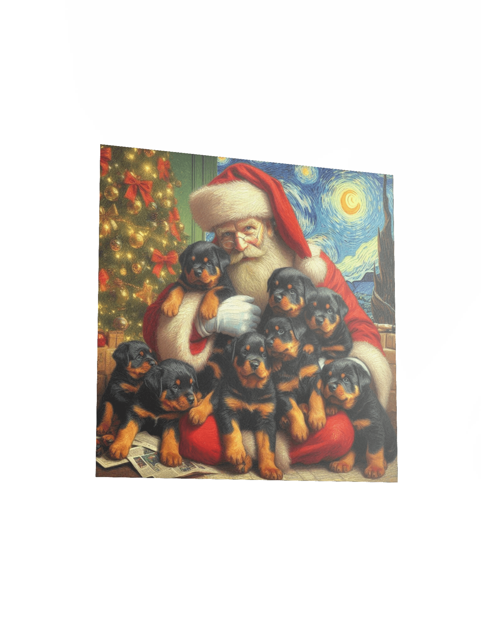 Rottweiler Santa Paws Starry Night Poster product image (14)