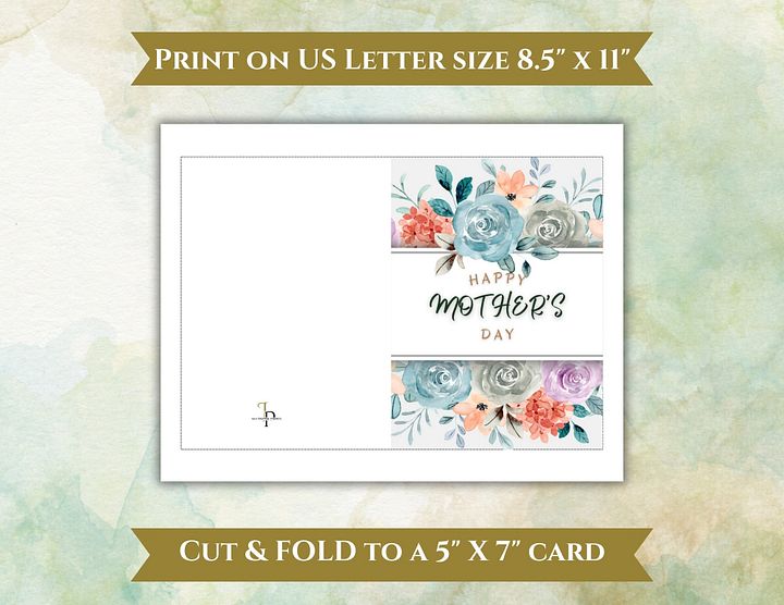 Beautiful Orange/Blue Bouquet Mother's Day Card product image (2)